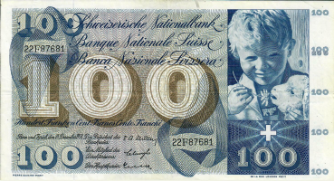 100 Franken St. Martin Schweizer Banknote